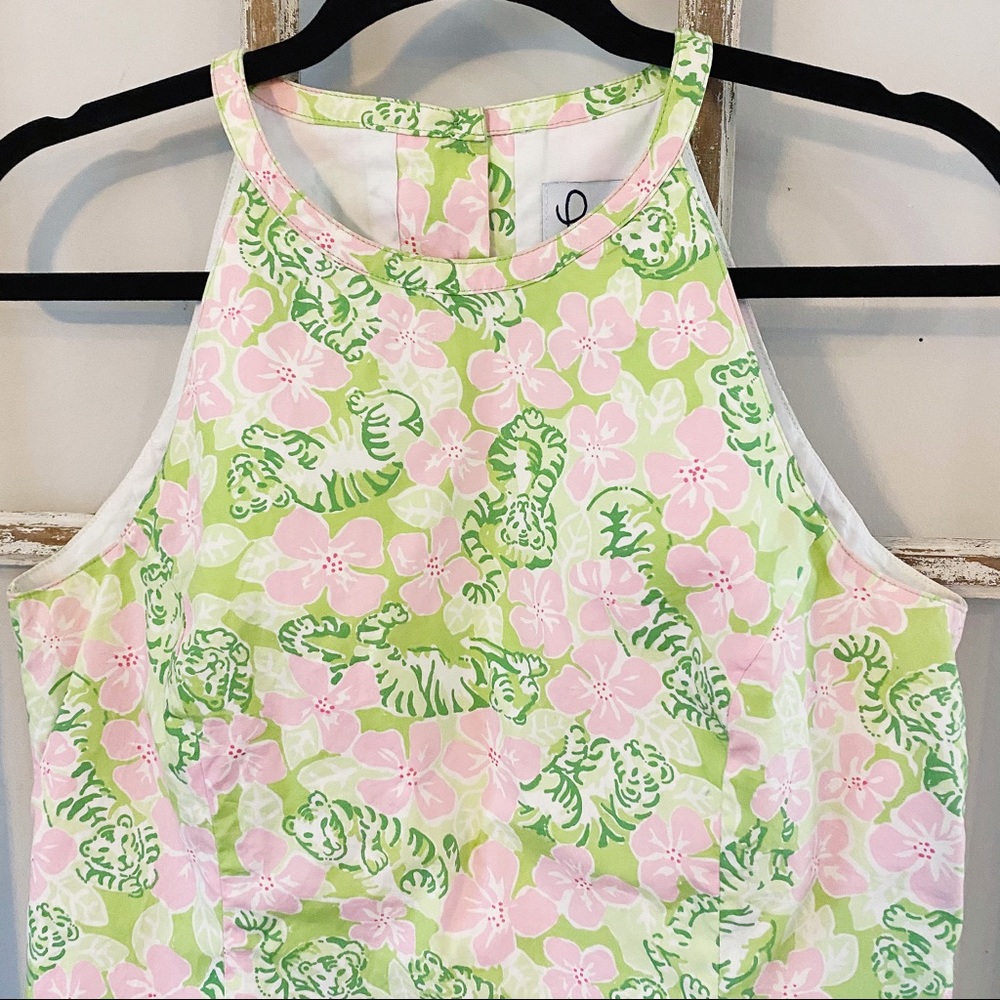 Vintage Lilly Pulitzer Tiger High Neck Tank Top - Picture 2 of 8